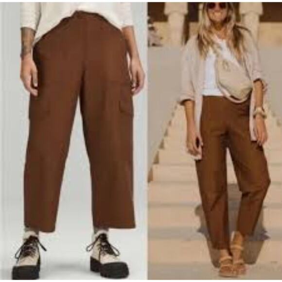 Lululemon Light Utilitech Cargo Pocket High Rise Pants Brown Women’s Size 26 - Picture 1 of 6